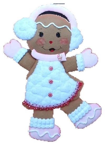 Colgante galletita, producto artesanal de tela de Manualidades Hilda
