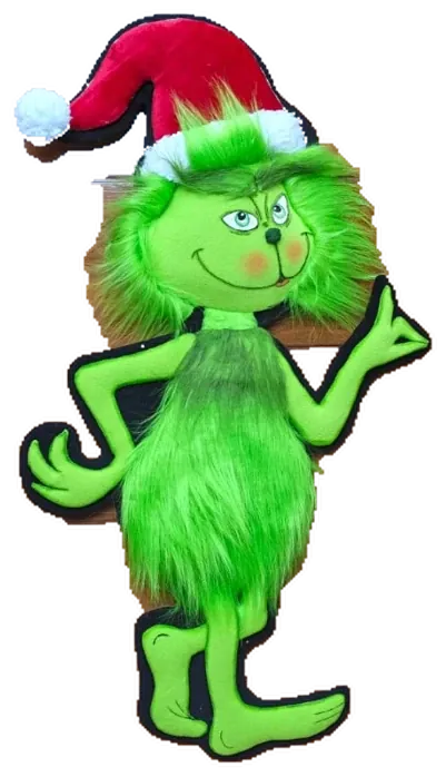 Colgante Grinch, producto artesanal de tela de Manualidades Hilda