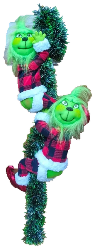 Grinch colgados, producto artesanal de tela de Manualidades Hilda
