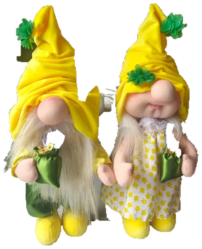 Pareja de gnomos, producto artesanal de tela de Manualidades Hilda